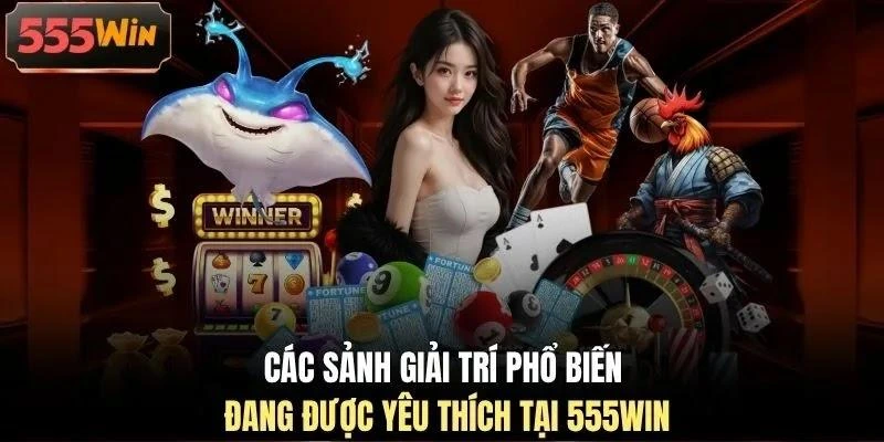 Các sảnh giải trí phổ biến đang được yêu thích tại 555WIN